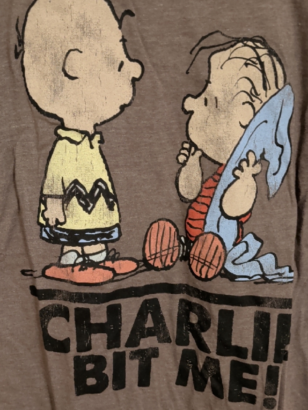 Peanuts Brown T-Shirt with White Snoopy Print - Picture 3 of 3